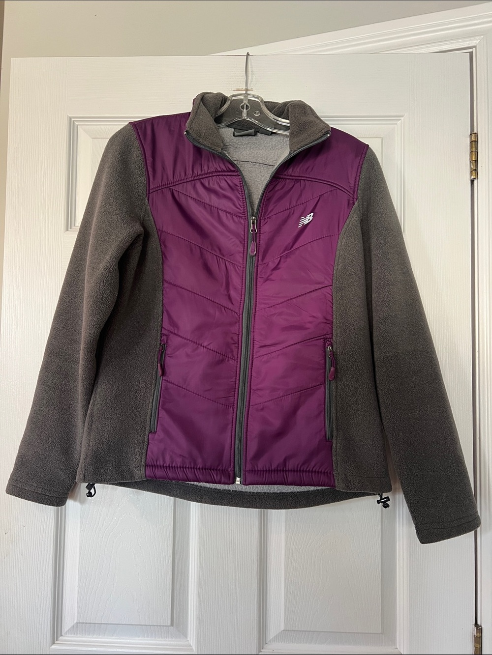 New Balance Plum and Gray Hybrid Puffer Jacket